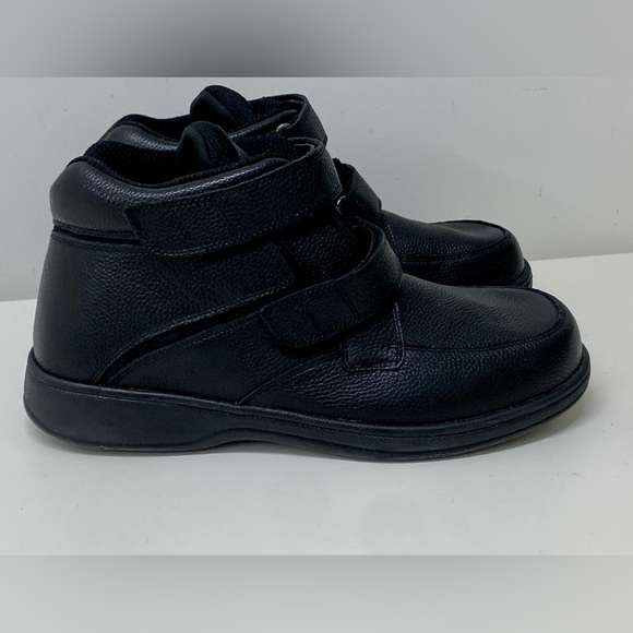 Men’s 14 EE Wide Orthofeet Glacier Gorge Pebbled Leather Hook & Loop Ankle Boots - Picture 15 of 16